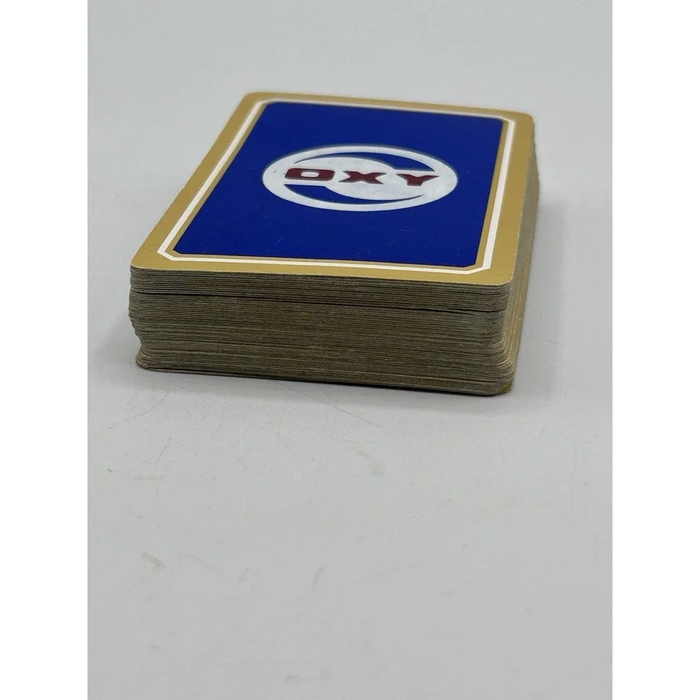 Oxy Cities Service Playing Cards Red Blue Gold Occidental Merger Vtg Read